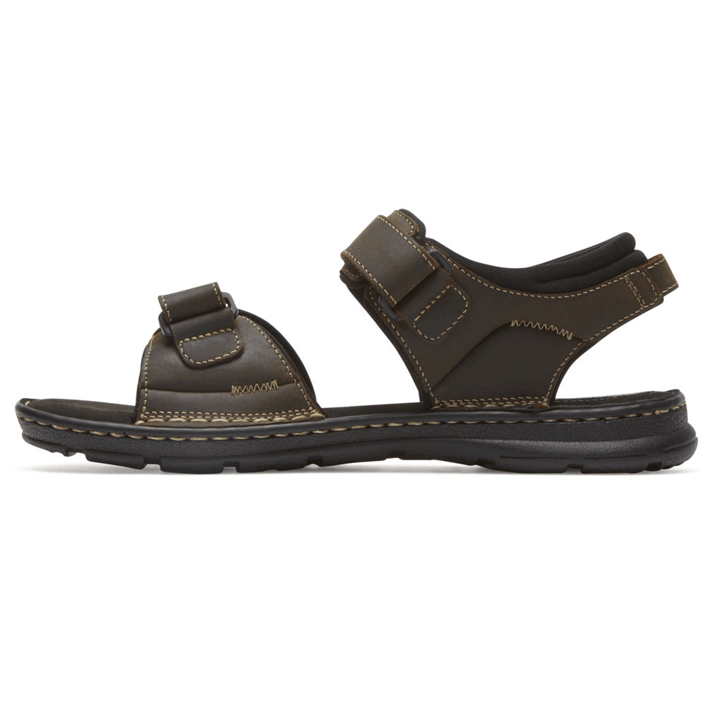 Rockport Sandals For Mens Brown - Darwyn Quarter Strap - JN3612578